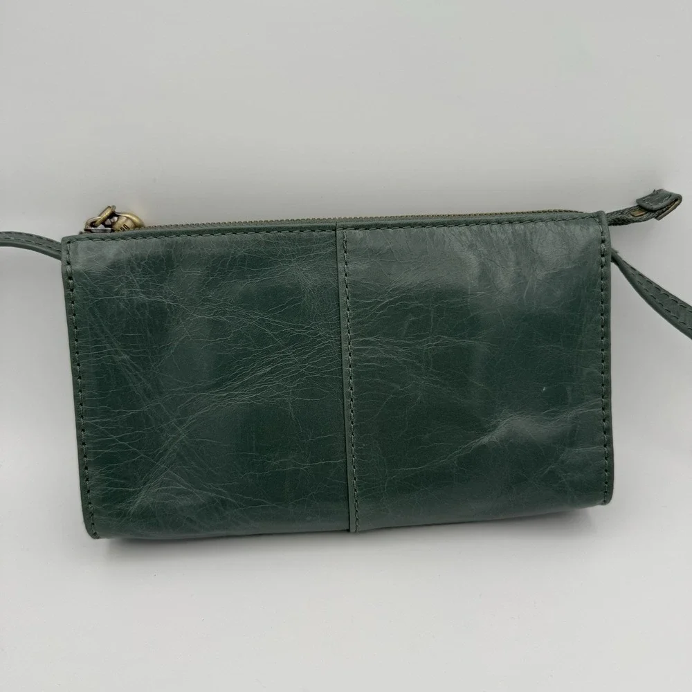 Hobo Jewel Leather Crossbody Bag Purse Green Spruce